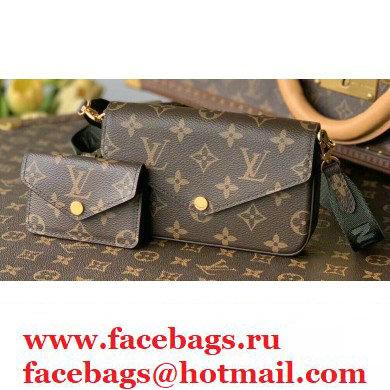 Louis Vuitton Monogram Canvas Felicie Strap & Go Bag M80091 Khaki Green 2021 - Click Image to Close